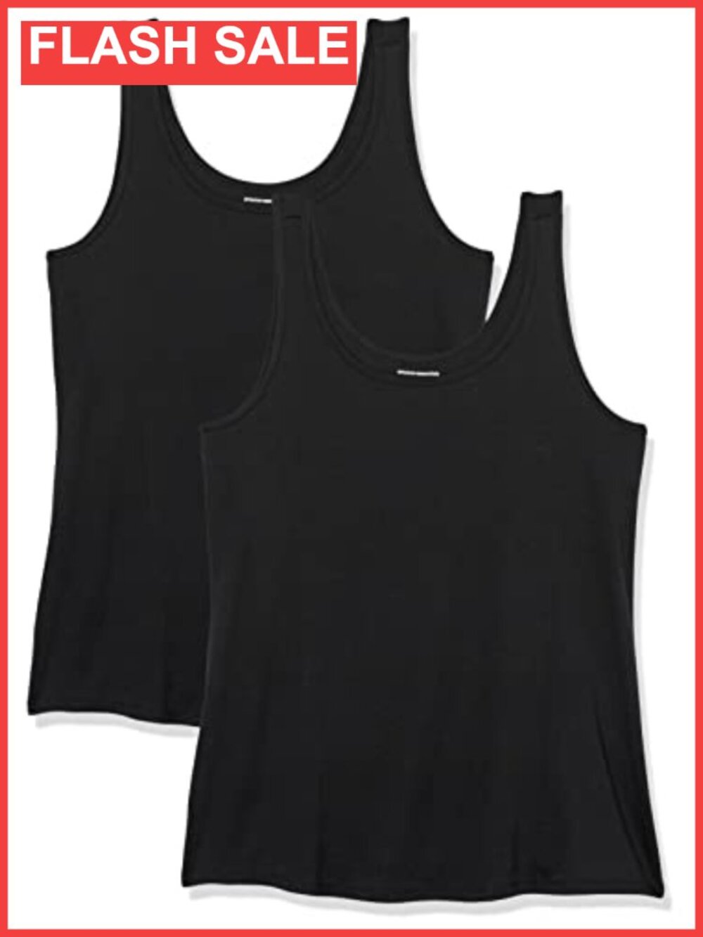 Slim Fit Scoop Neck Tank Top Pack of 2 Cotton Modal Micro Rib